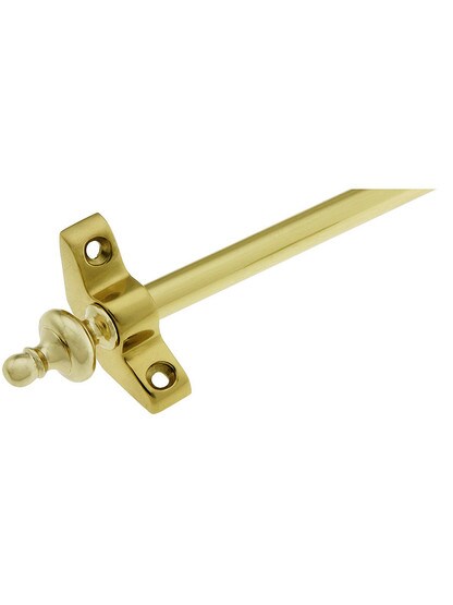 28.5 inch Inspiration Urn Tip Stair Rod - 3/8 inch Diameter Zinc Alloy With Standard Brackets in Polished Brass